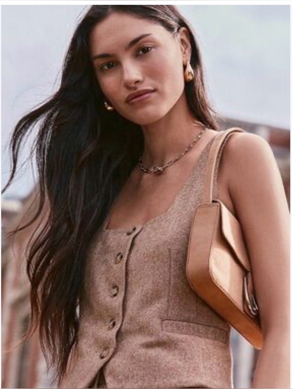 NWT! LOFT Herringbone Square Neck Vest Top